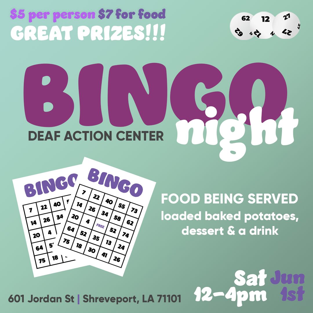 Deaf Community Bingo Advertisement